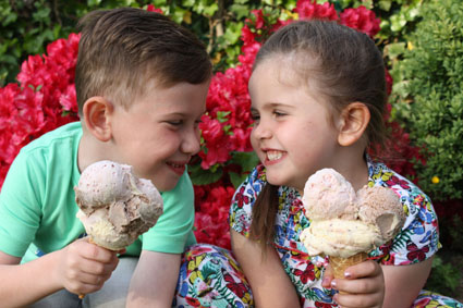 Kinderen met ijsje